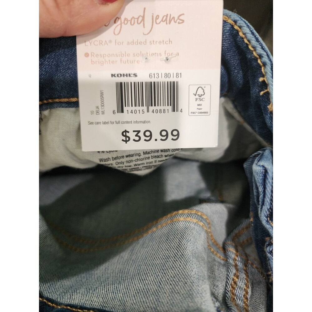 NEW LC Lauren Conrad Jeans Women 10 Blue High Rise Super Skinny Stretch Denim - Picture 9 of 10